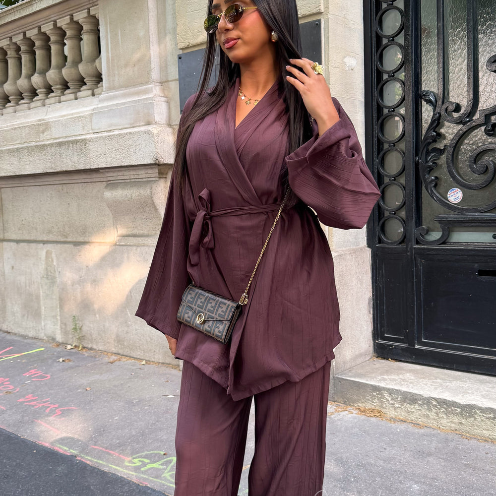 Ensemble kimono Summer marron