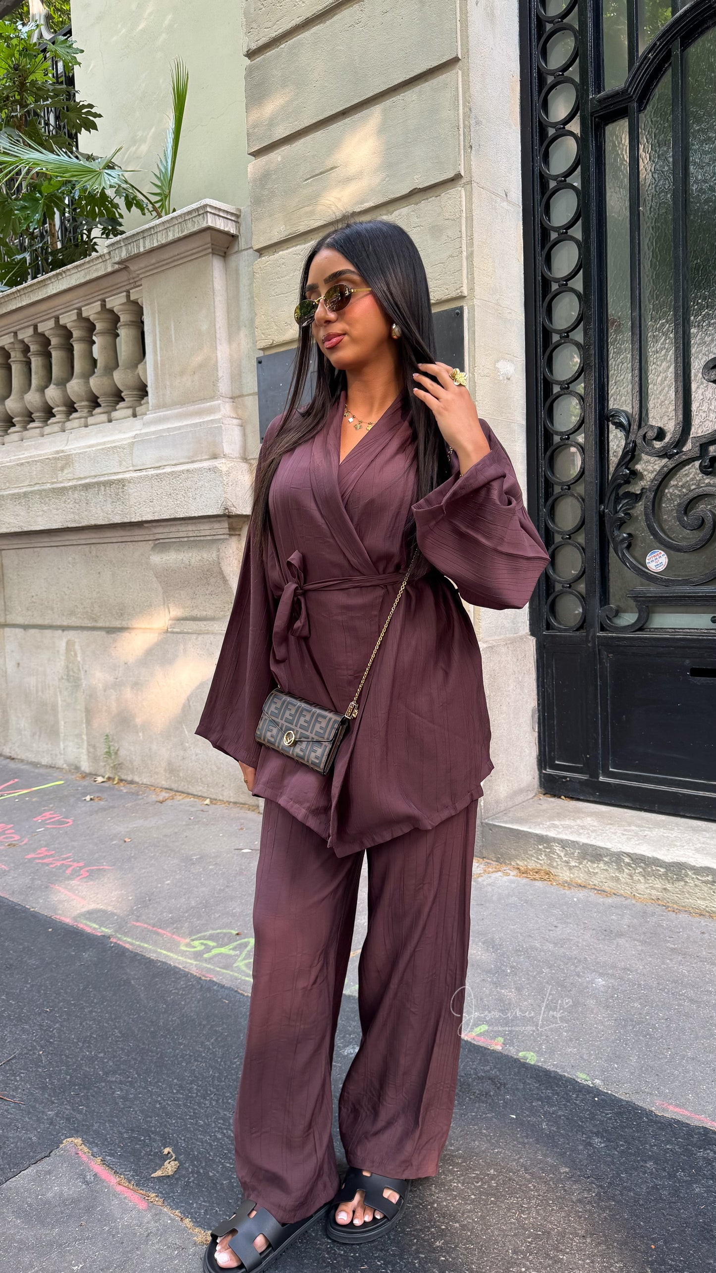 Ensemble kimono Summer marron