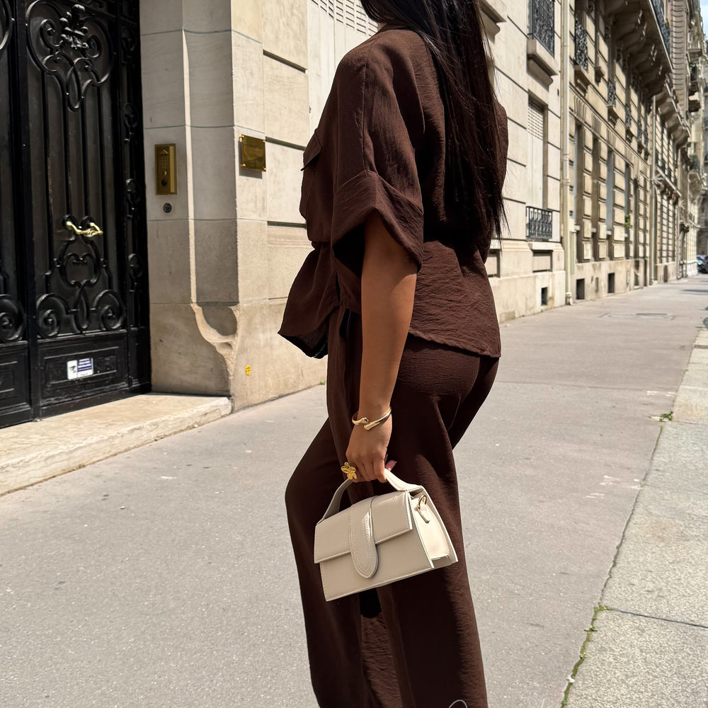 Ensemble Safari Zip marron