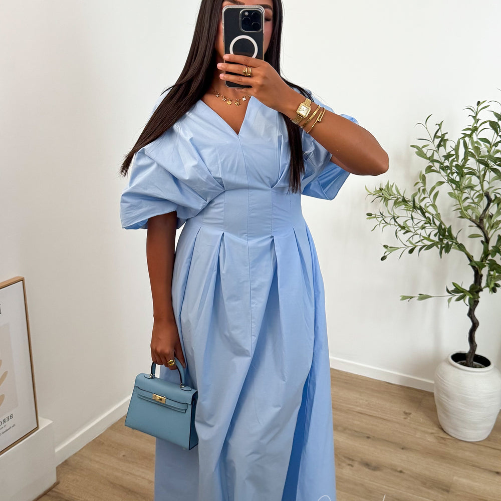 Robe Popeline Bleu ciel