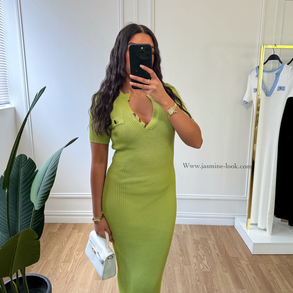 Sandra olive green dress