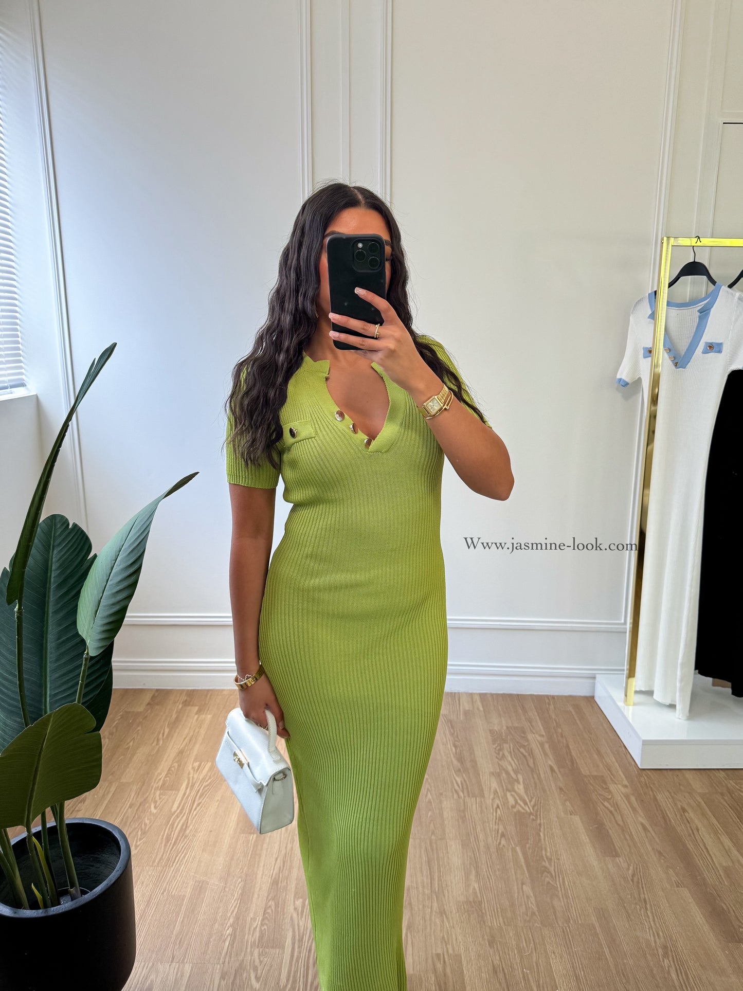 Sandra olive green dress