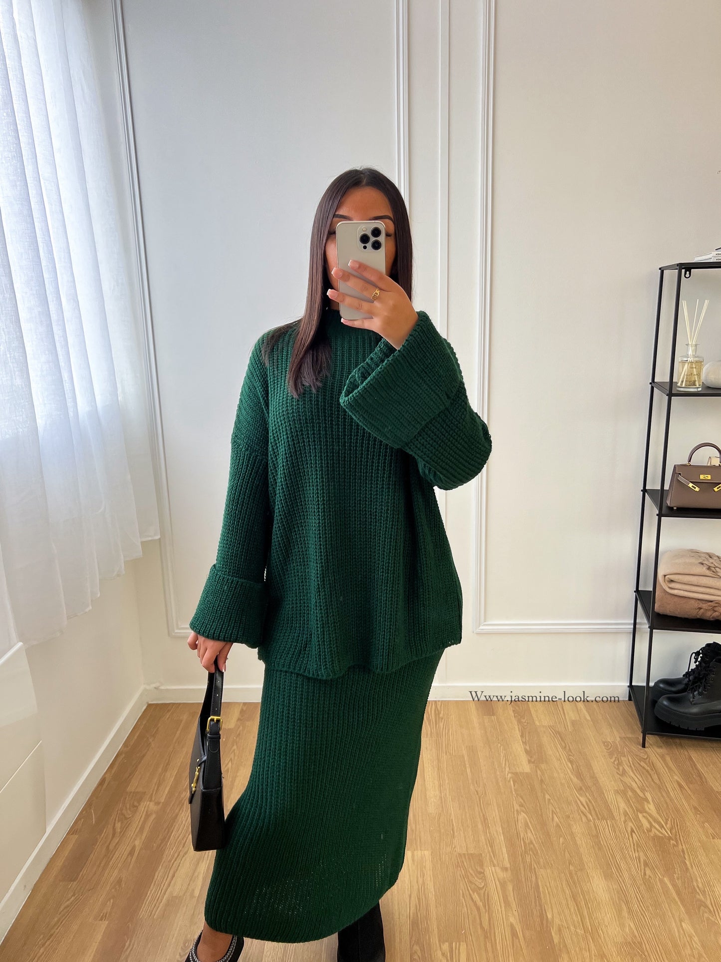 Mayna Green Skirt Set