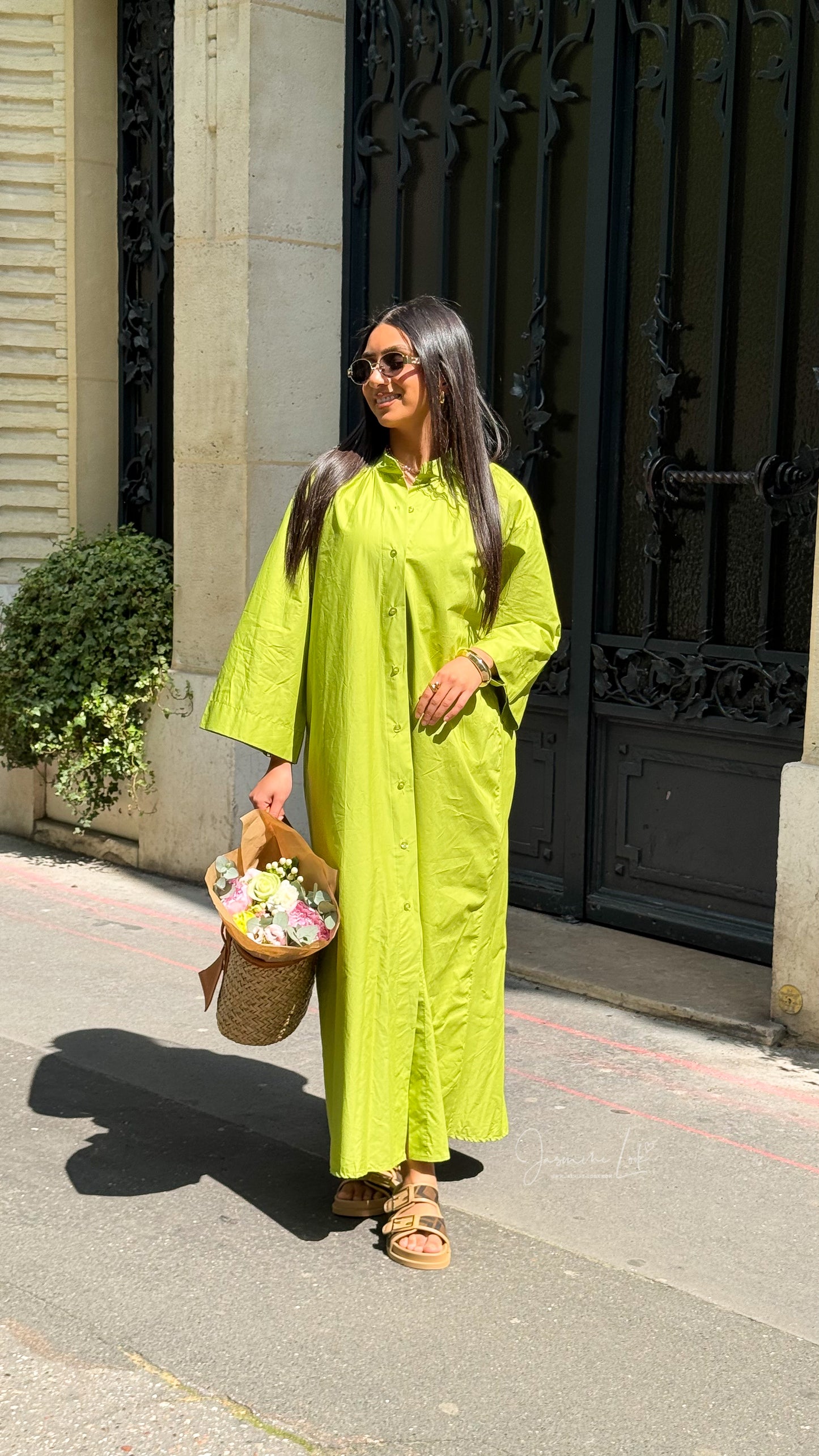Robe Camisa vert olive