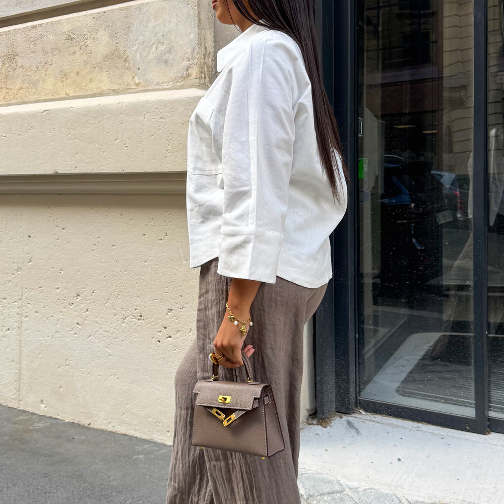 Pantalon Lin taupe
