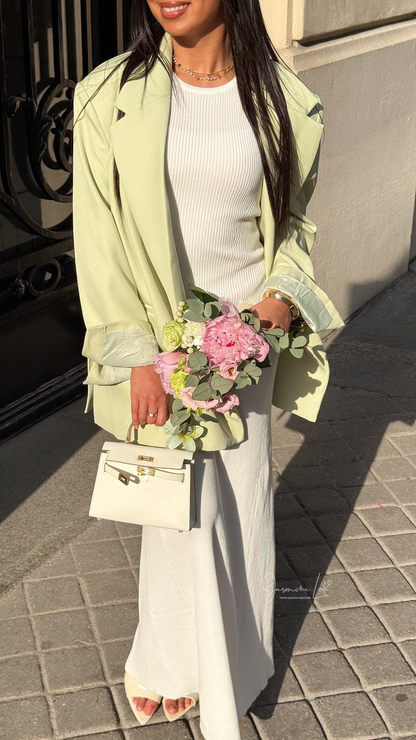 Blazer Over vert pastel