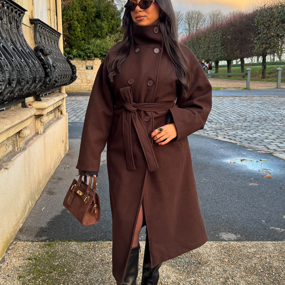 Manteau Button | Marron