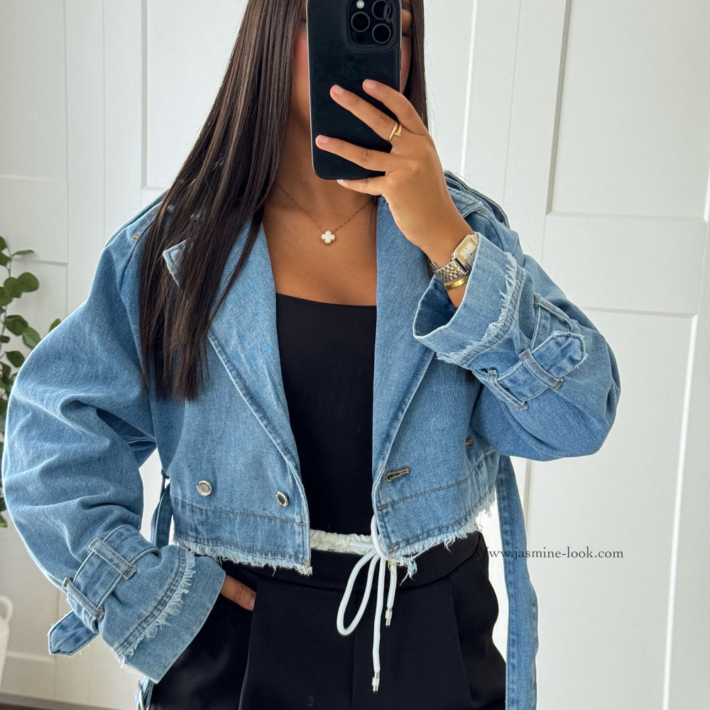 Cropped jean jacket