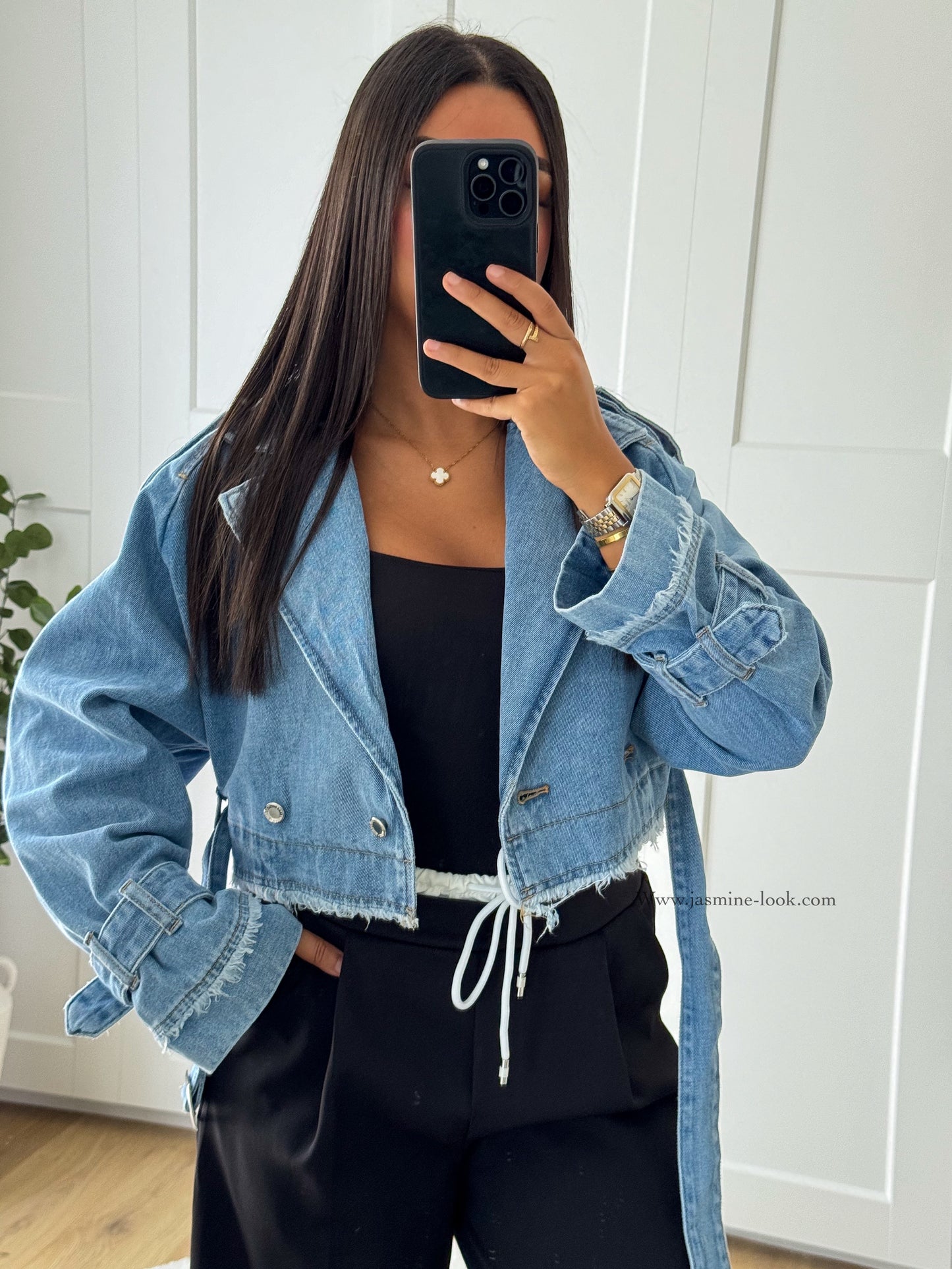 Cropped jean jacket