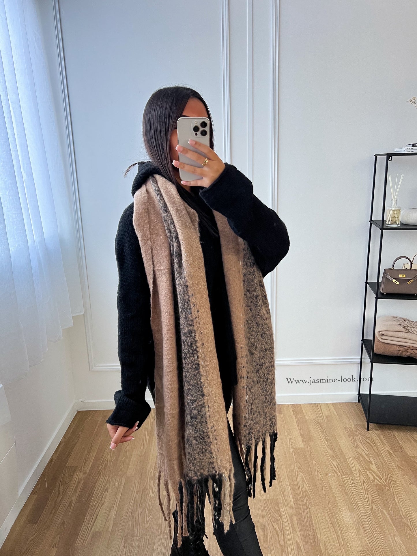 Two-tone maxi scarf