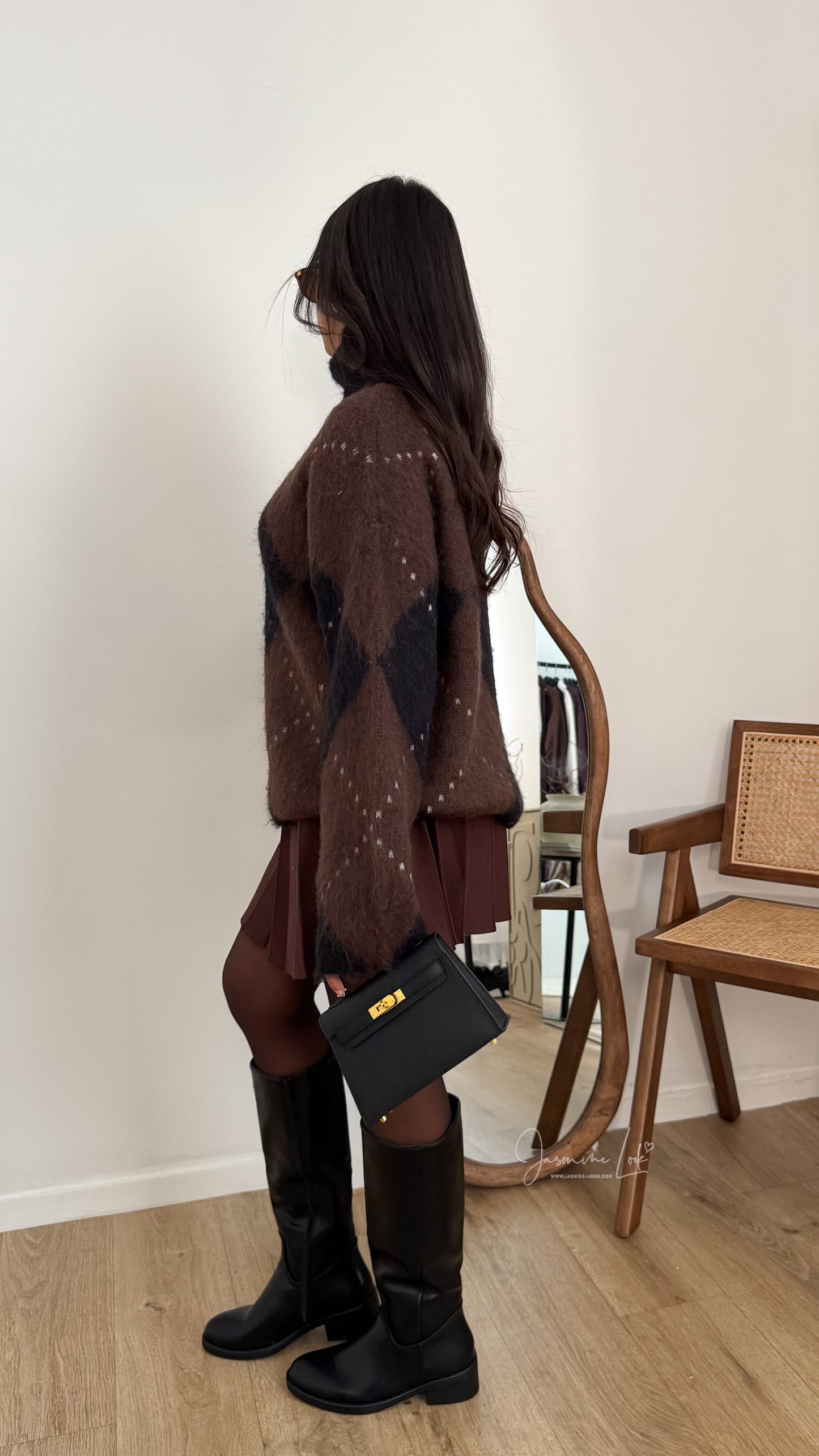 Jupe maille Plissée | MARRON