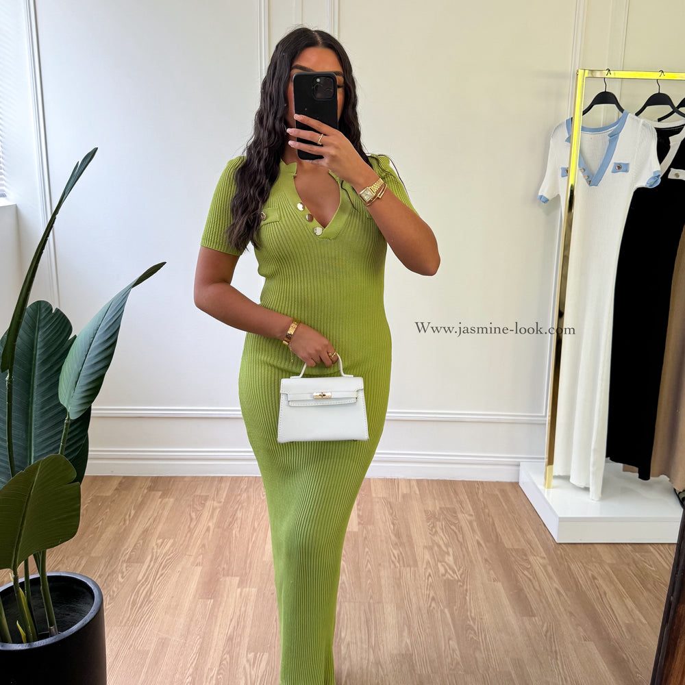 Sandra olive green dress