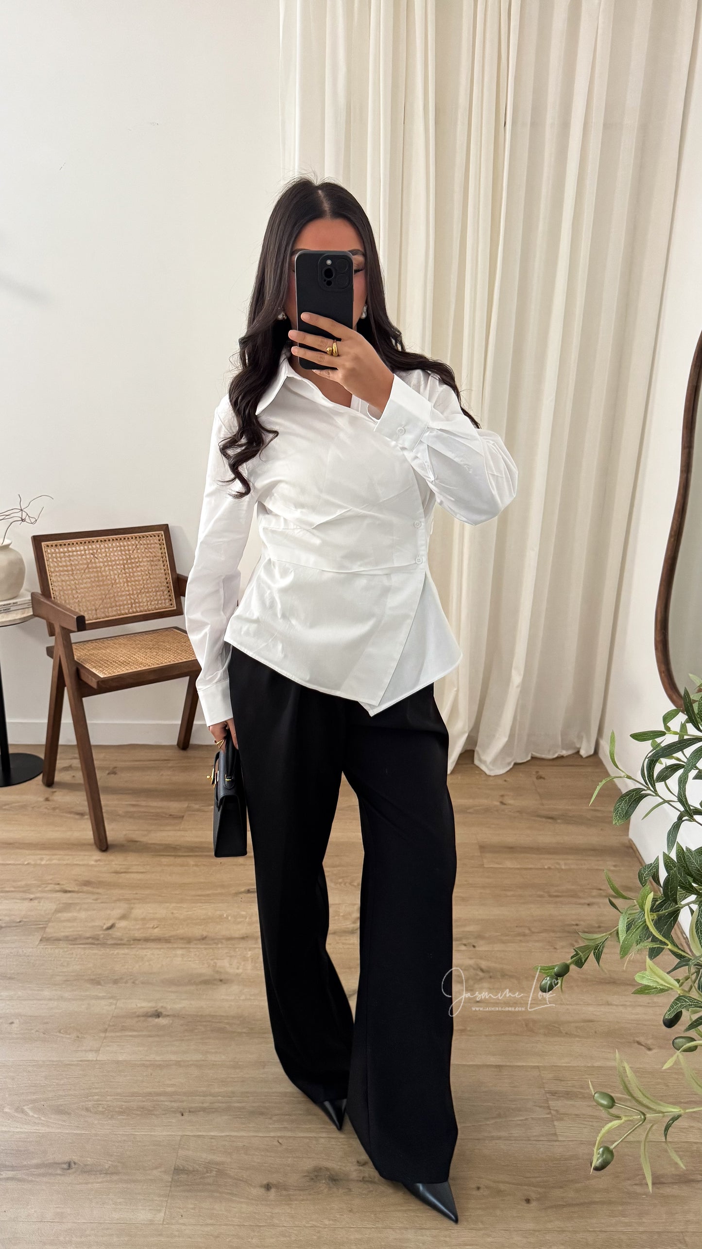 Chemise cache cœur | Blanc