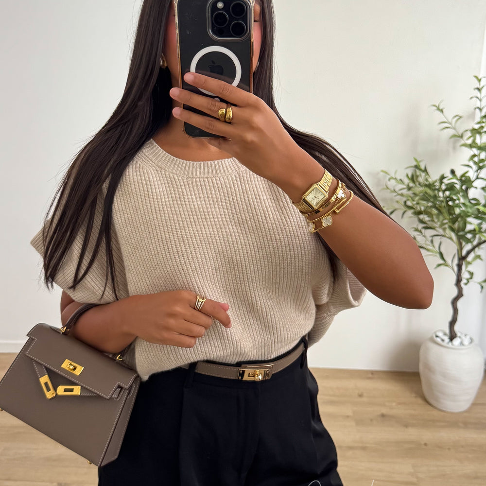 Pull crop beige