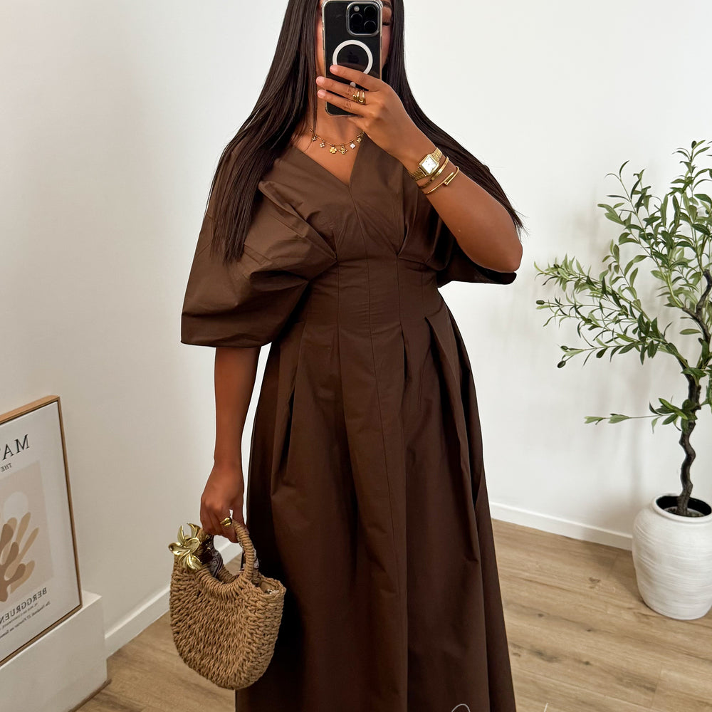 Robe Popeline Marron