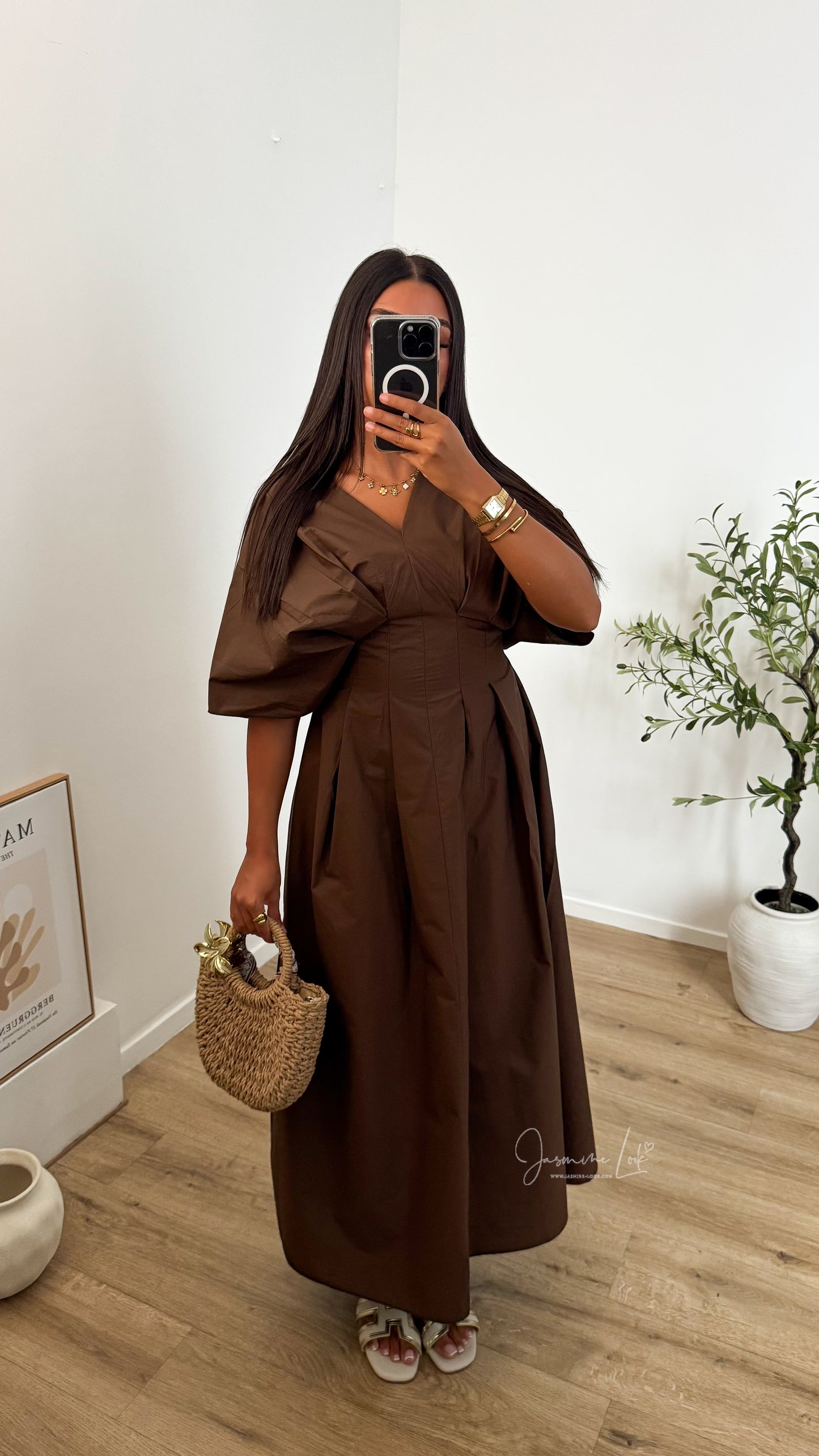 Robe Popeline Marron