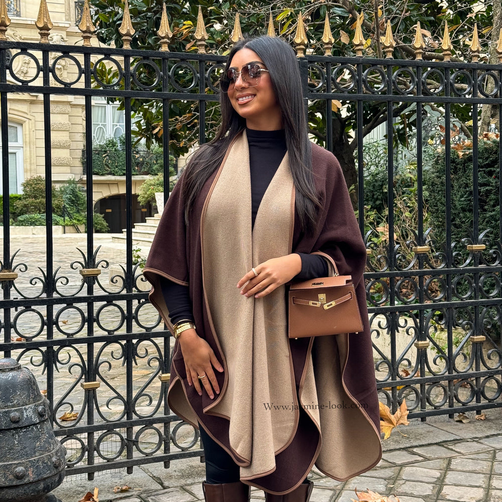 Cape Poncho Marron / beige