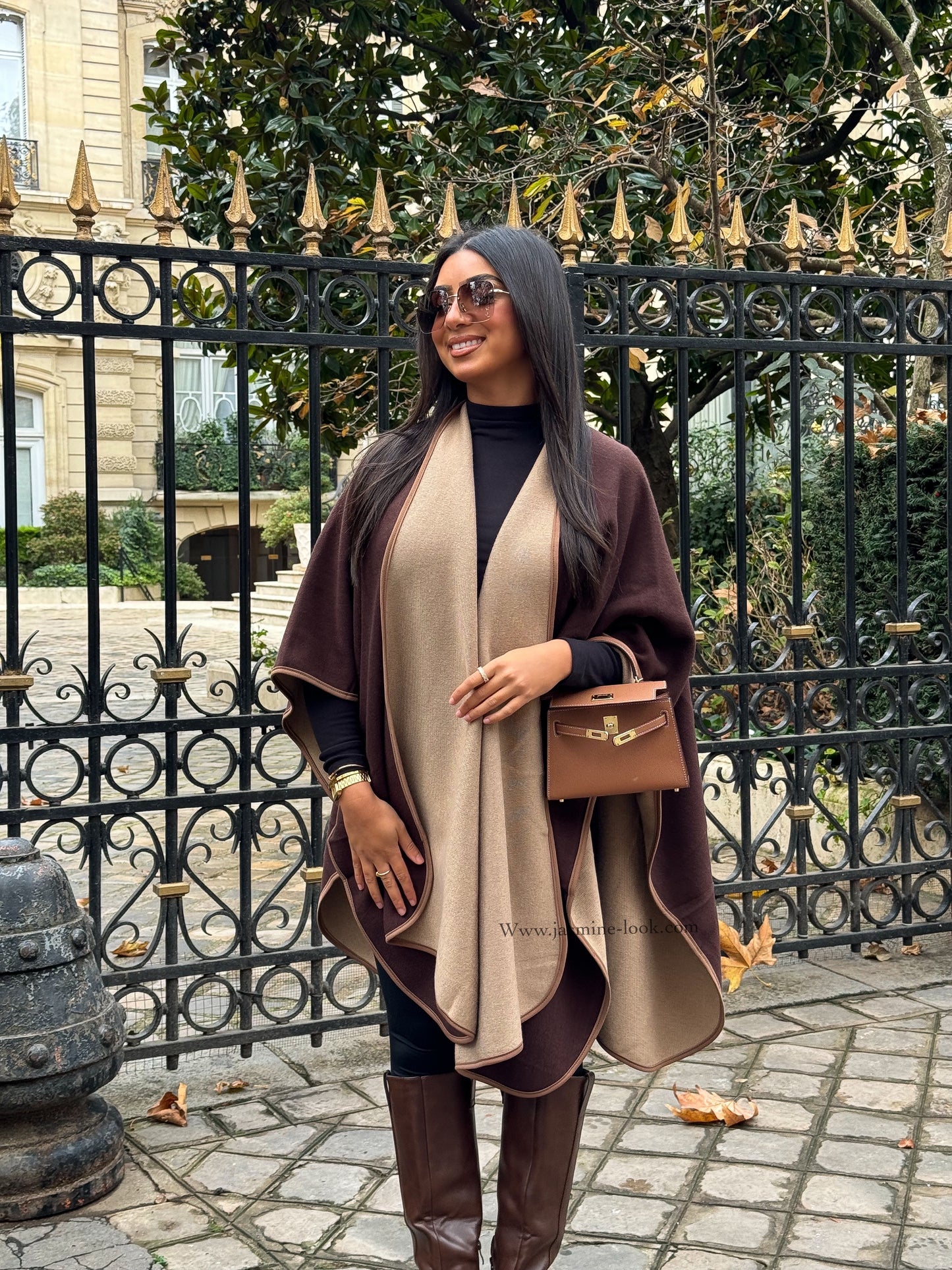 Cape Poncho Marron / beige