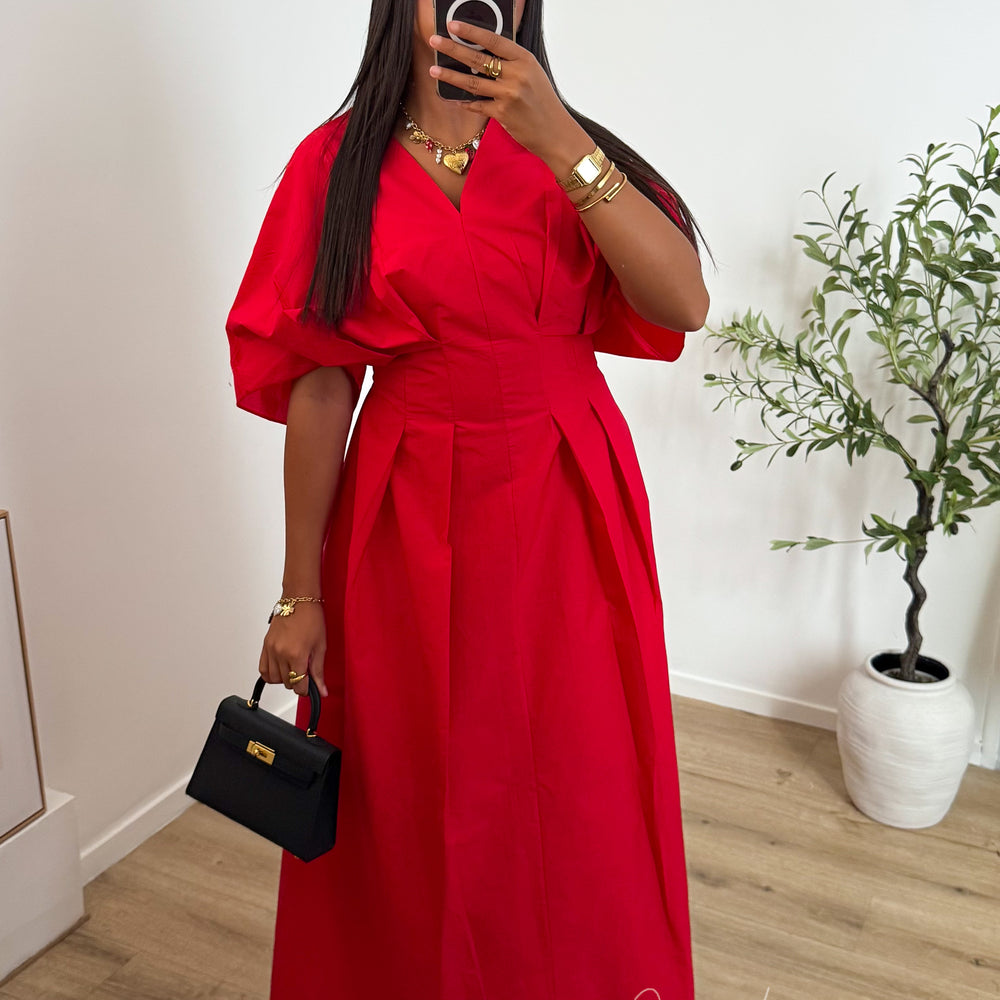 Robe Popeline Rouge