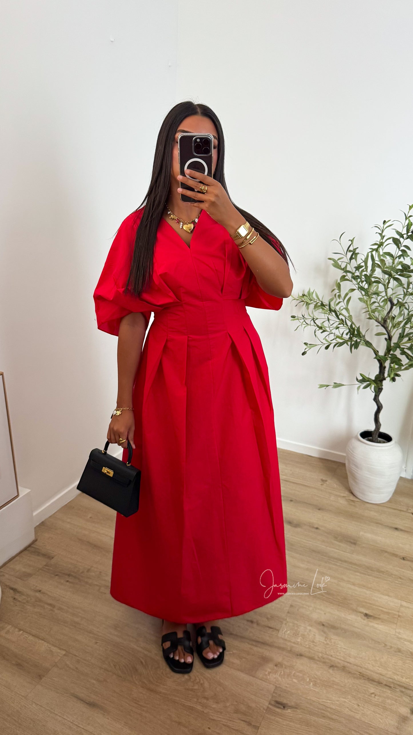 Robe Popeline Rouge