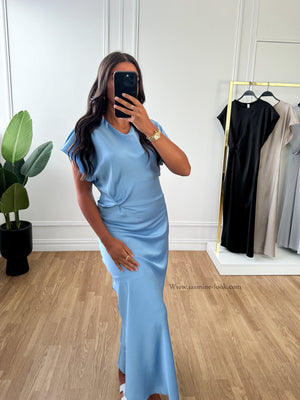 Robe Satin Z bleu ciel