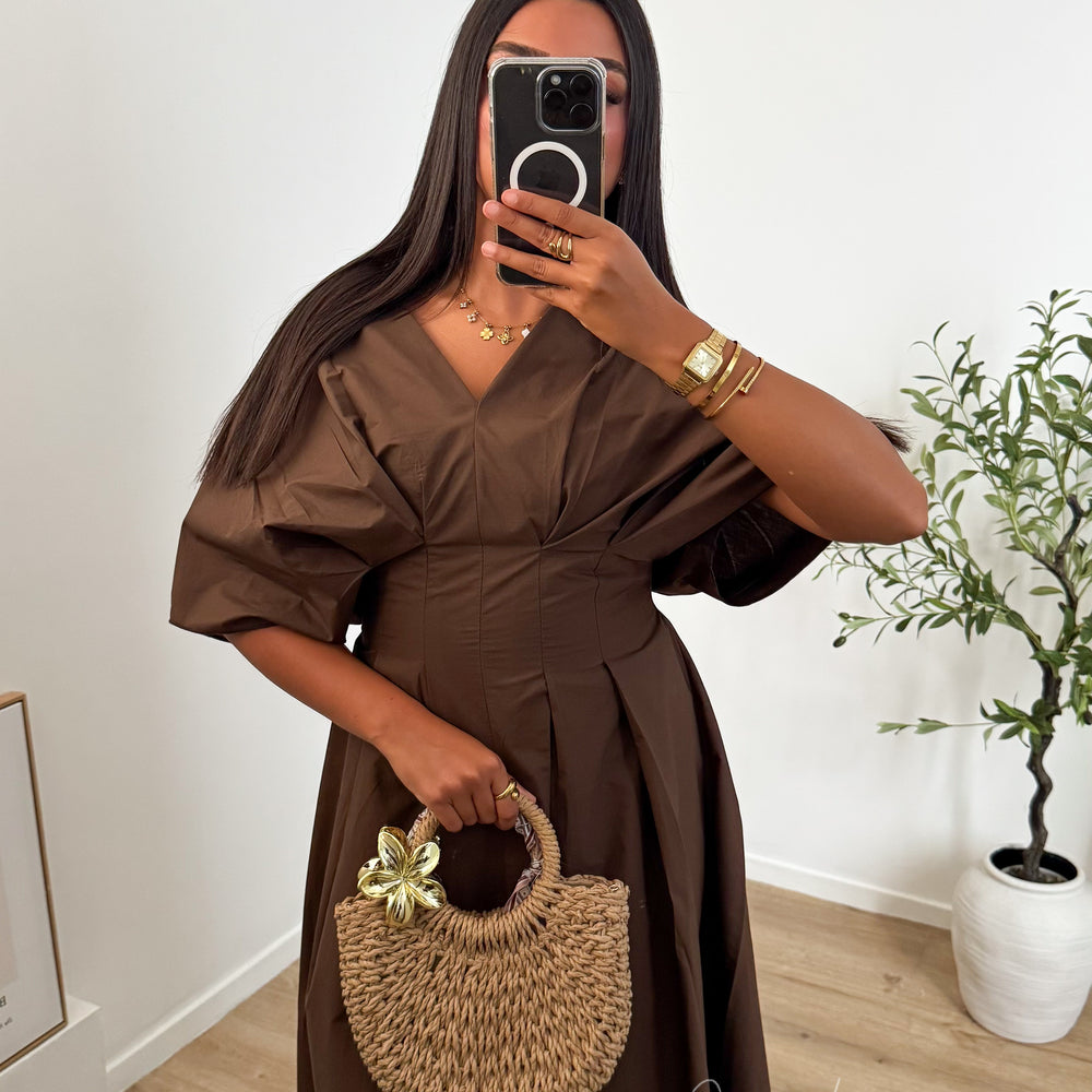 Robe Popeline Marron