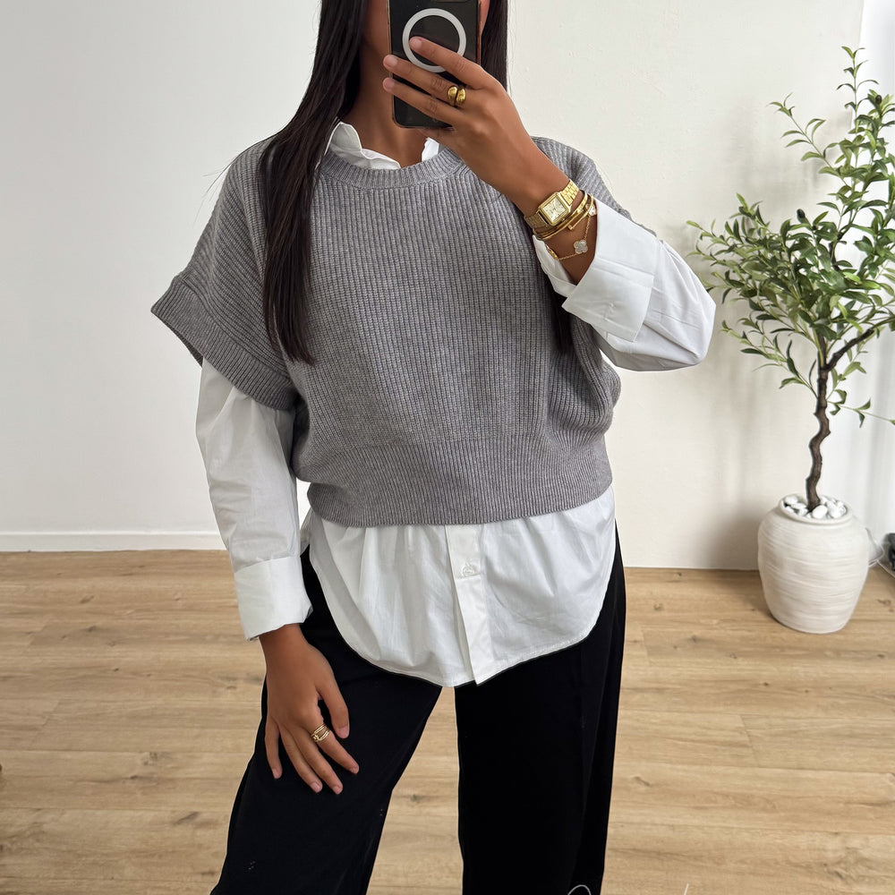 Pull crop Gris