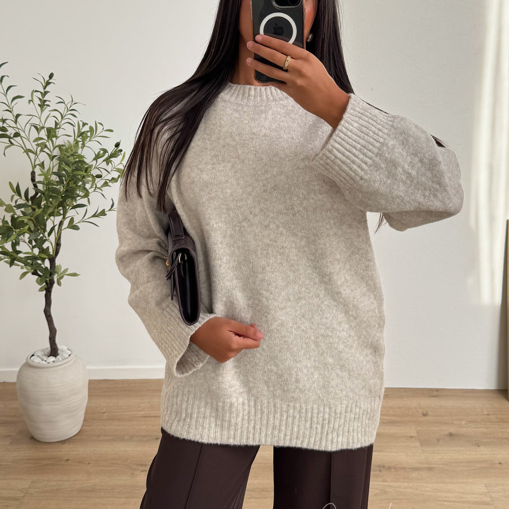 Pull Crush beige Chiné