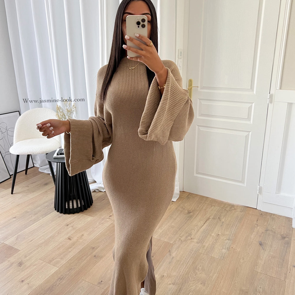 Autumn taupe dress