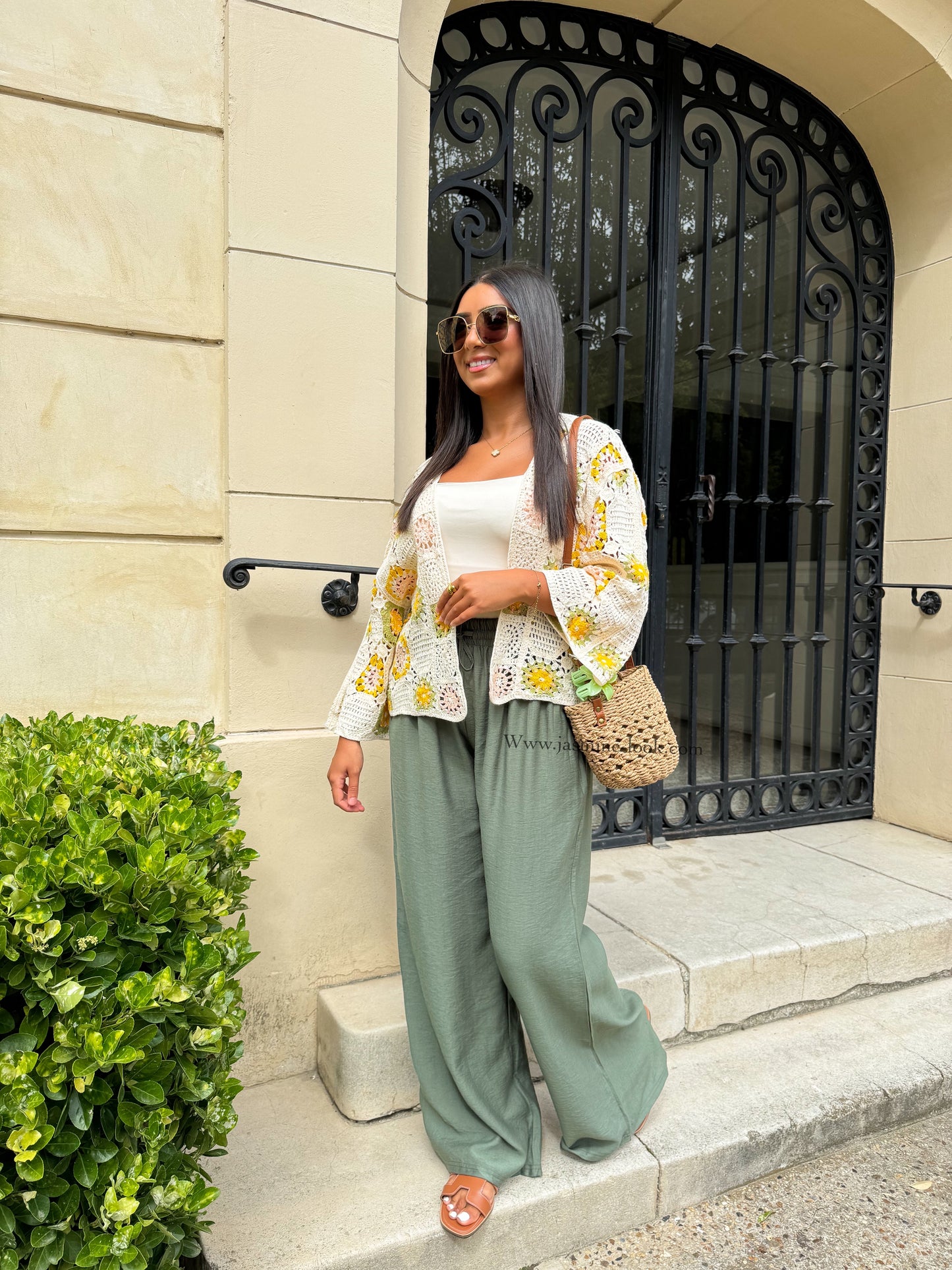 Yellow/green crochet vest