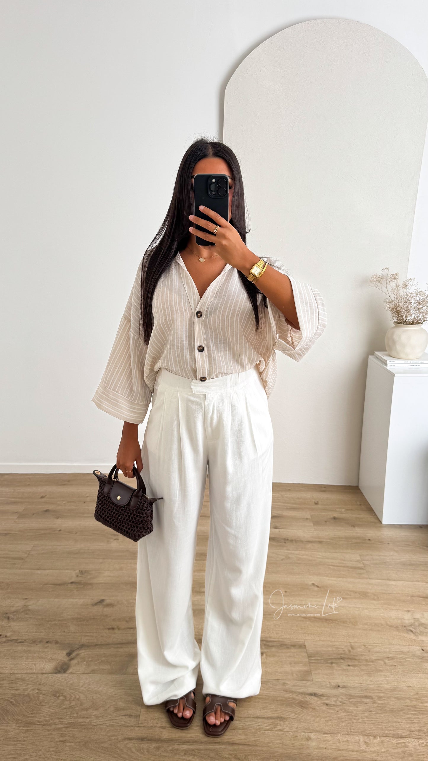 Chemise Rayé Mona | Beige