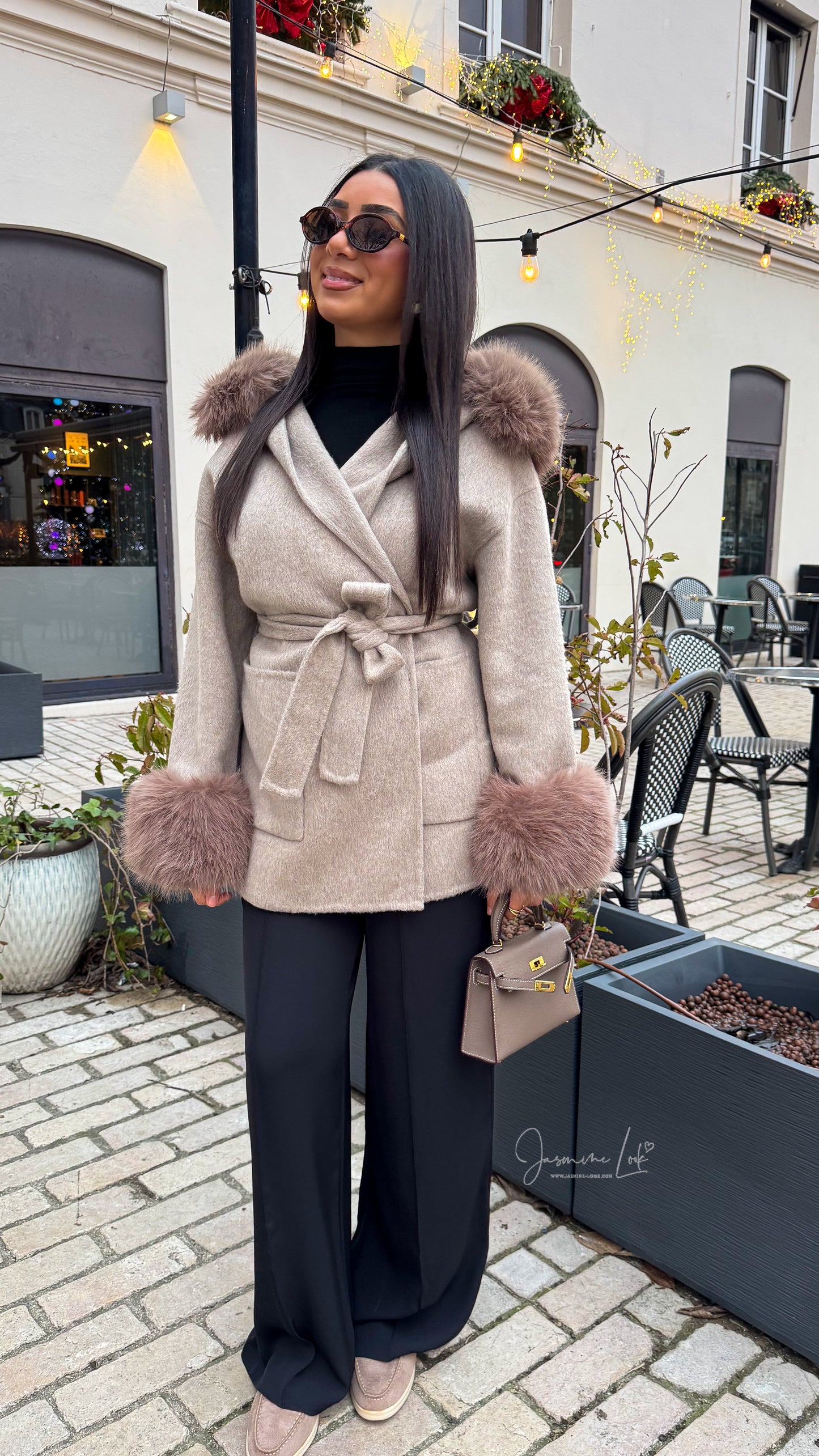 Manteau laine Fur | Taupe