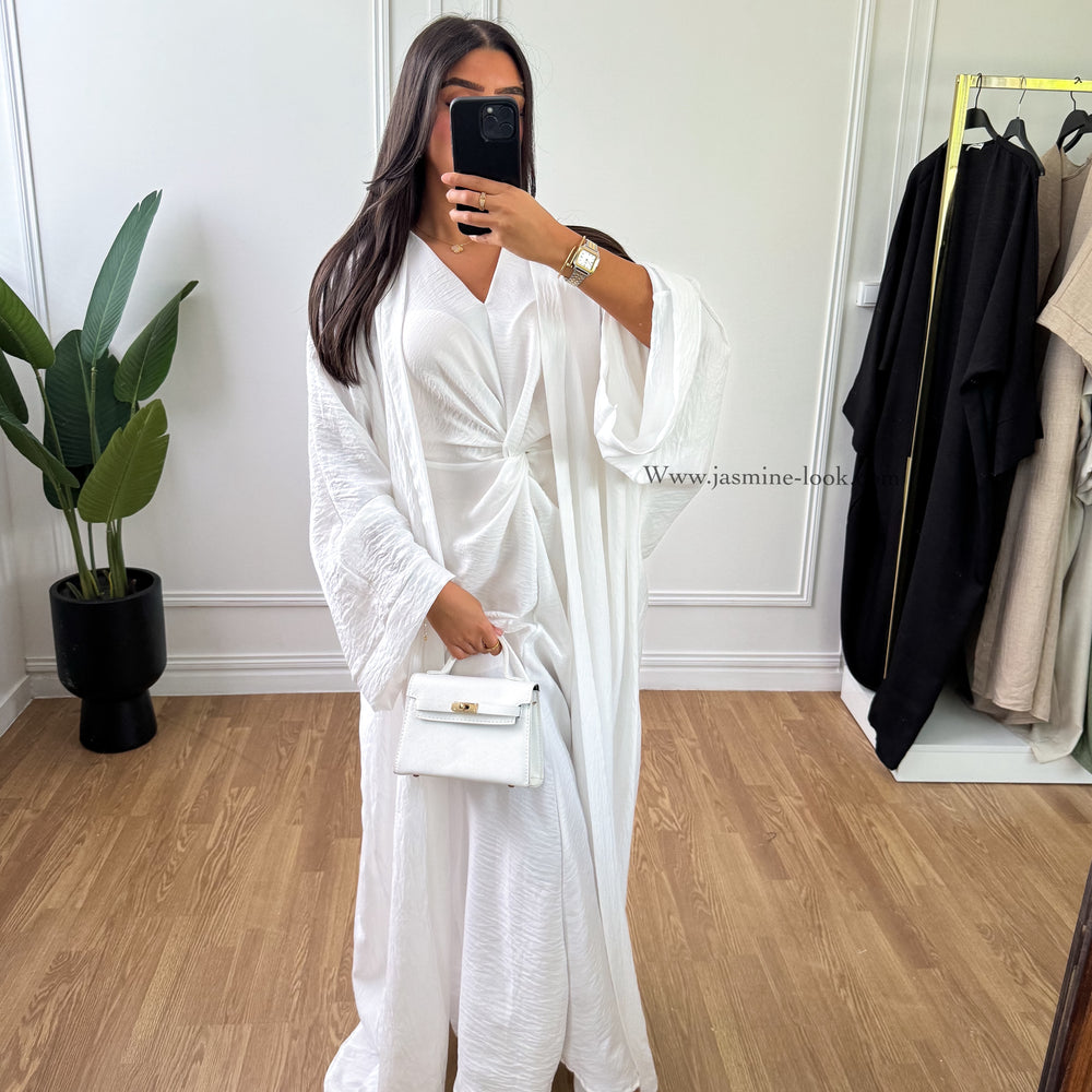 White Qatari Kimono Set