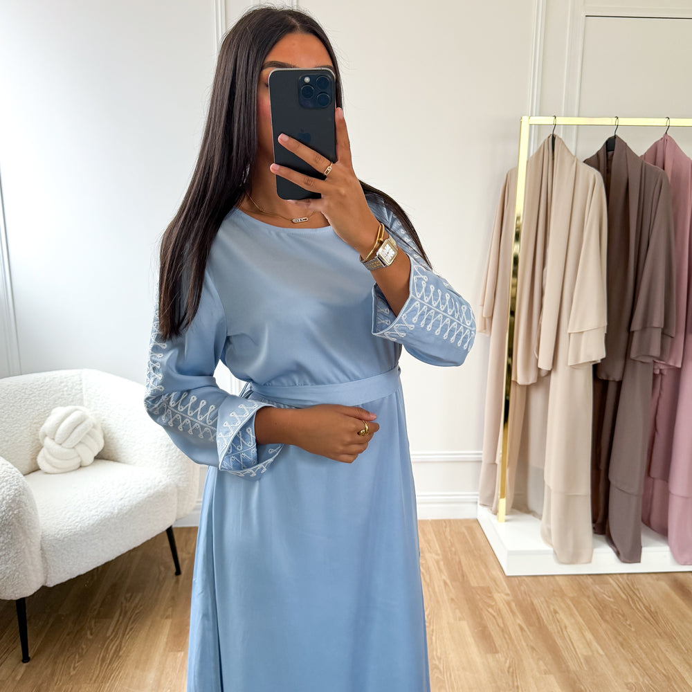 Sky blue Marrakech satin dress