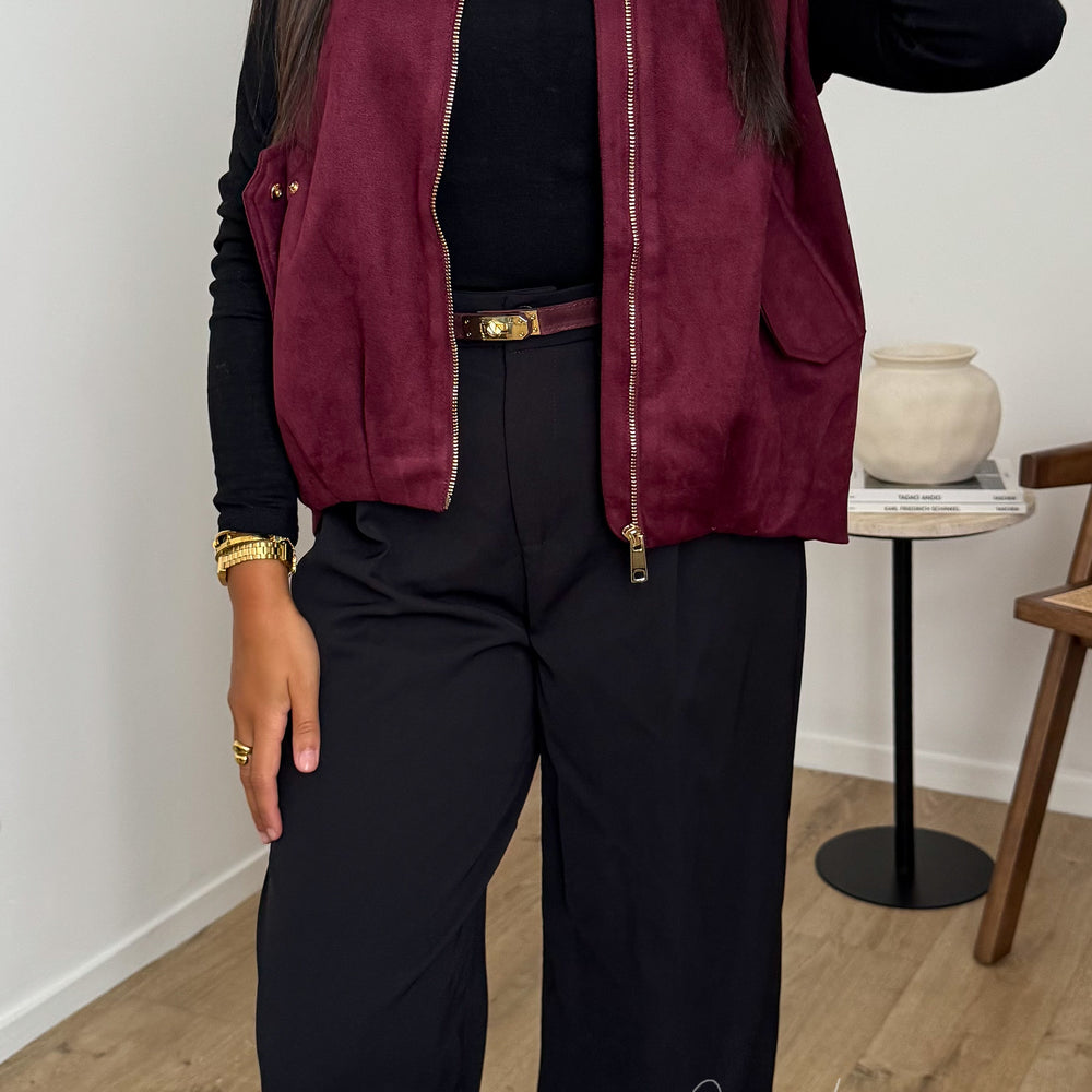 Veste Suède Bordeaux