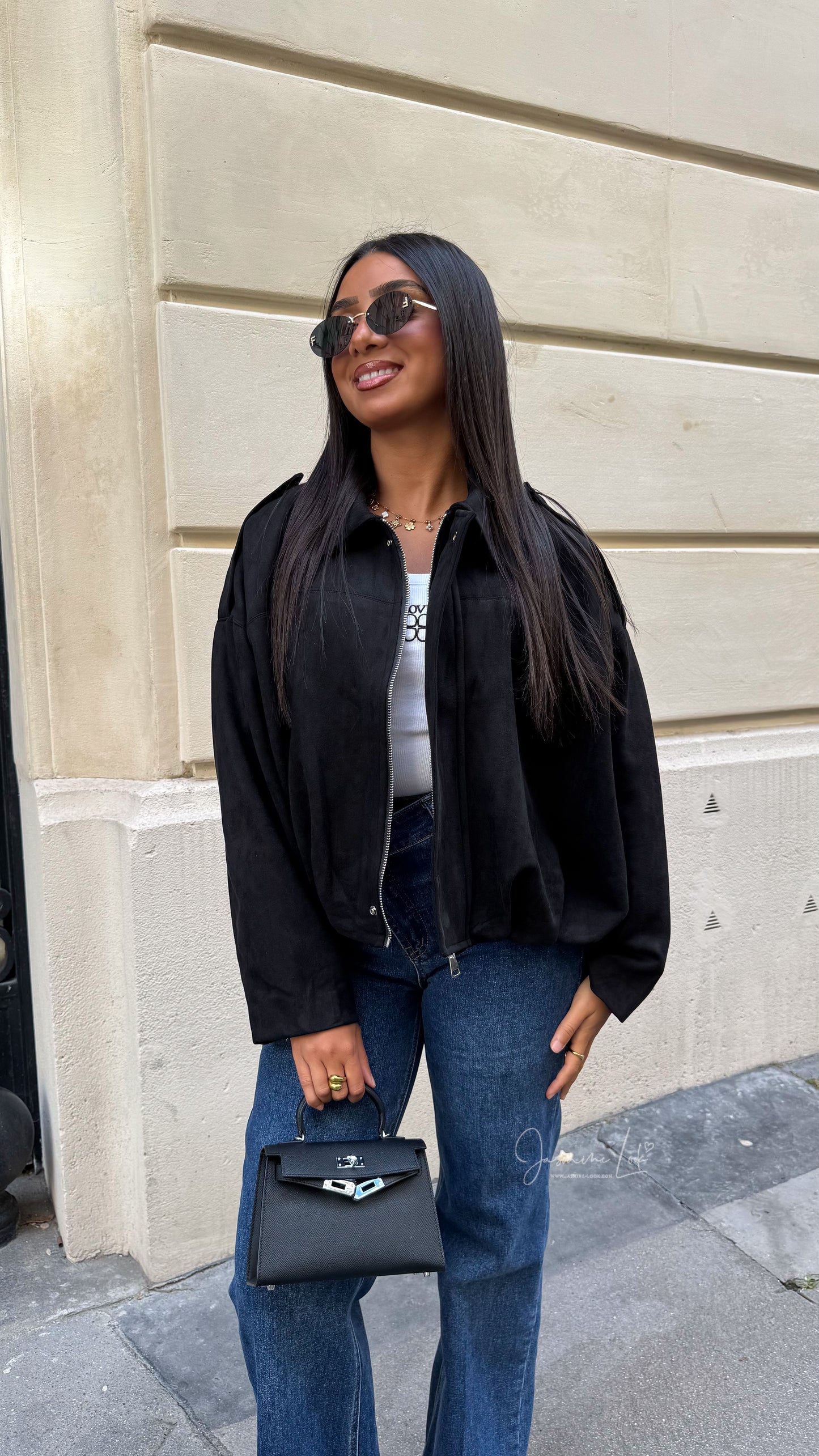 Veste Suède Z noire
