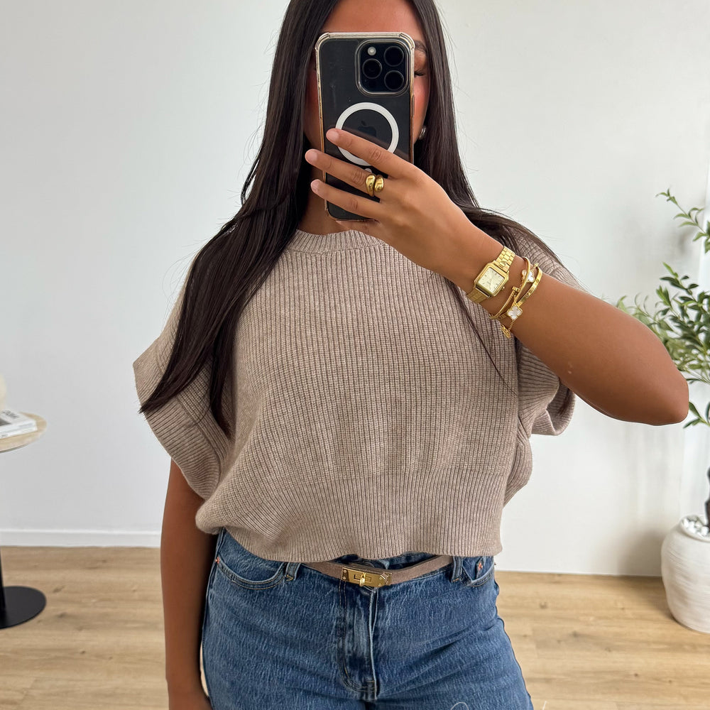 Pull crop taupe