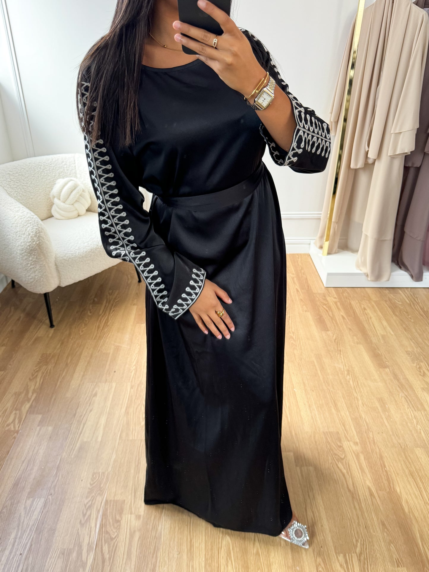 Black Marrakech satin dress