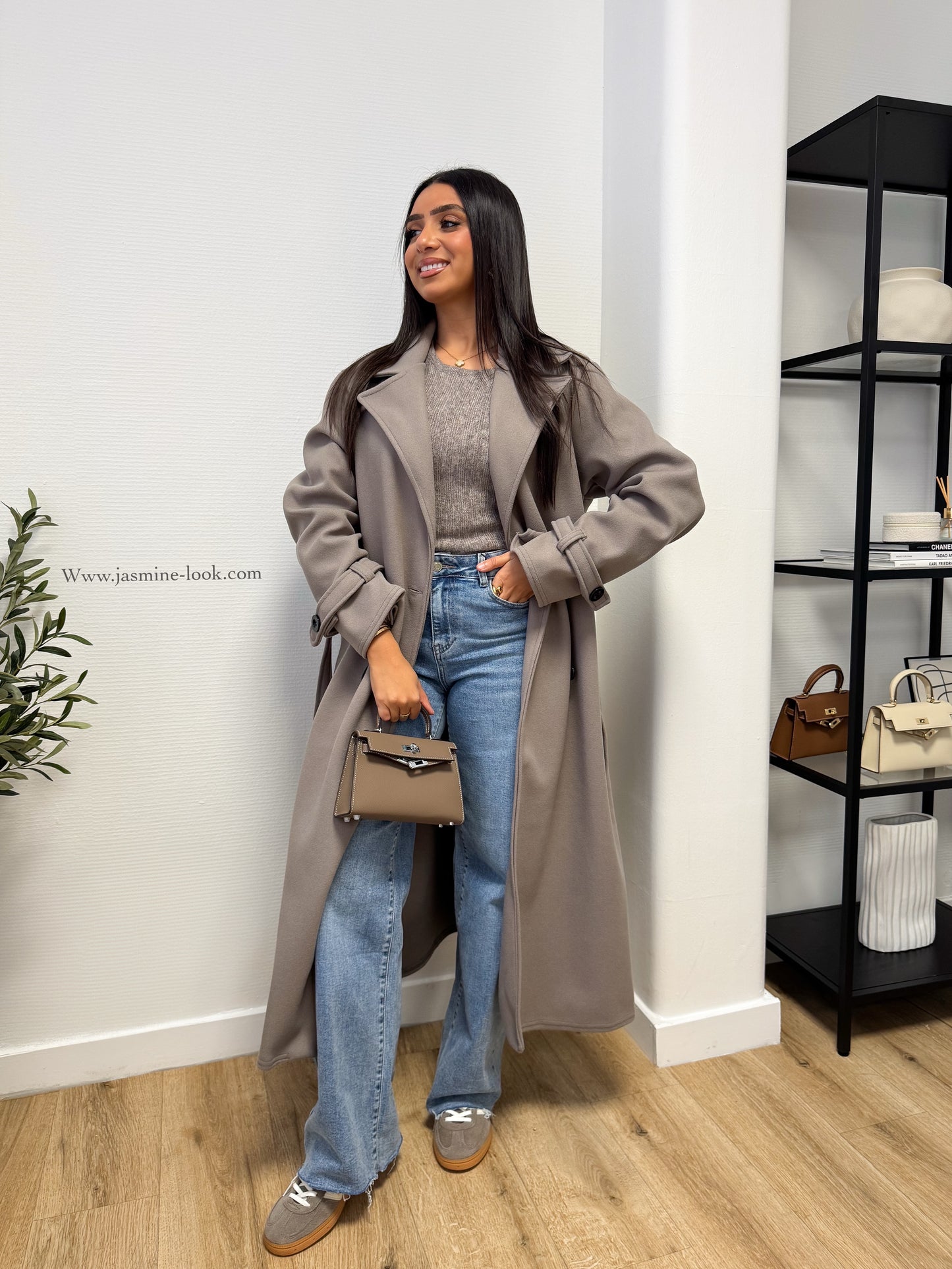 Manteau Trench taupe