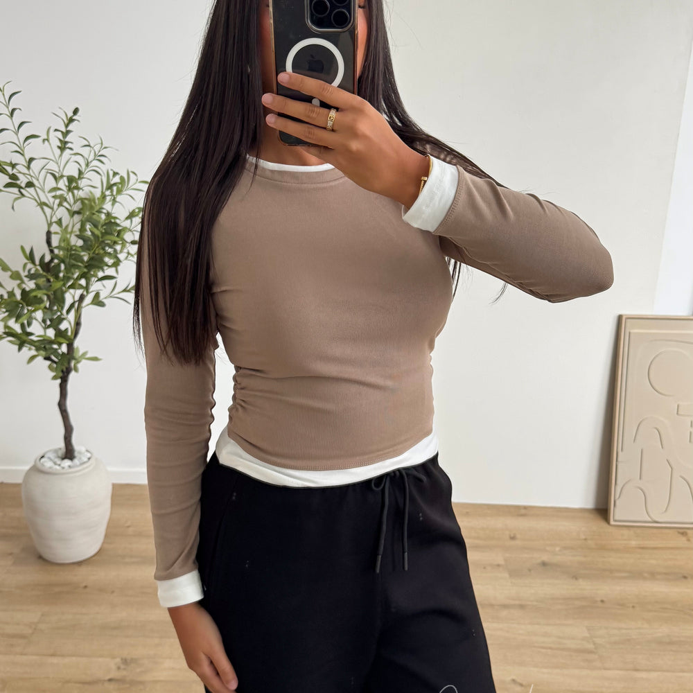 T-shirt Double taupe