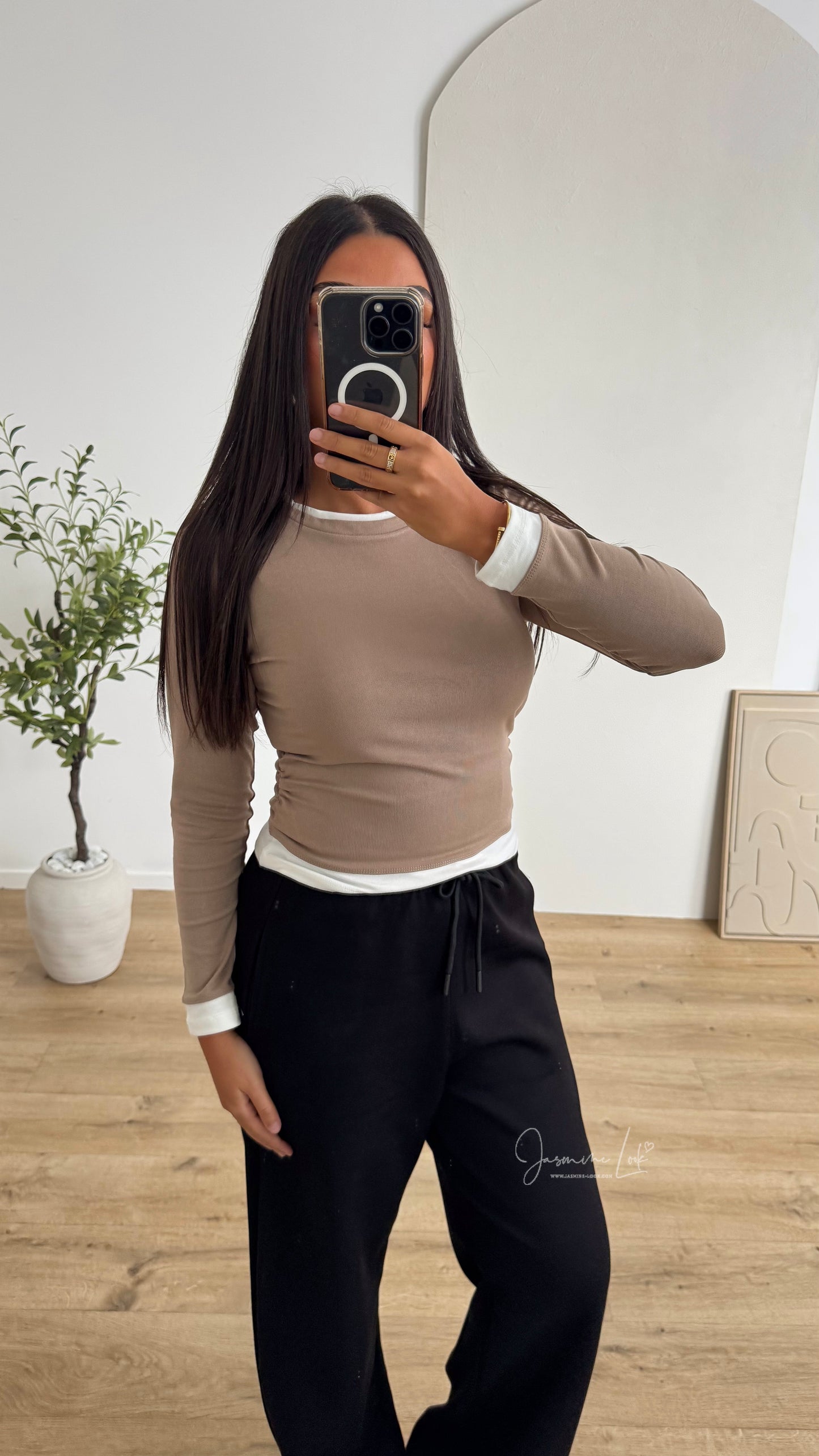 T-shirt Double taupe