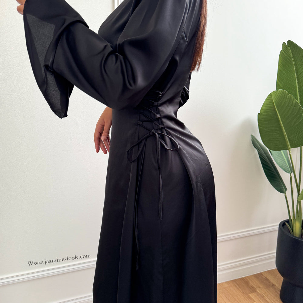 Black Esme Satin Dress