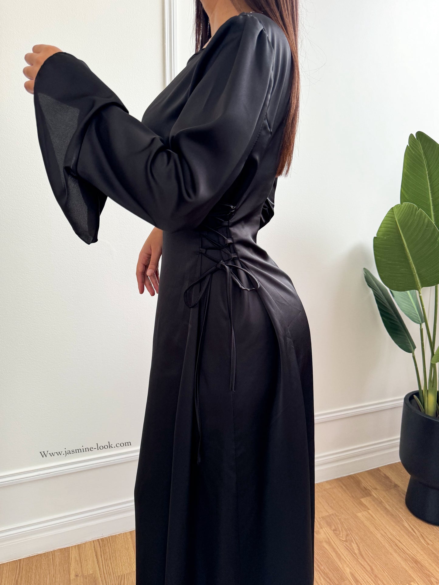 Black Esme Satin Dress