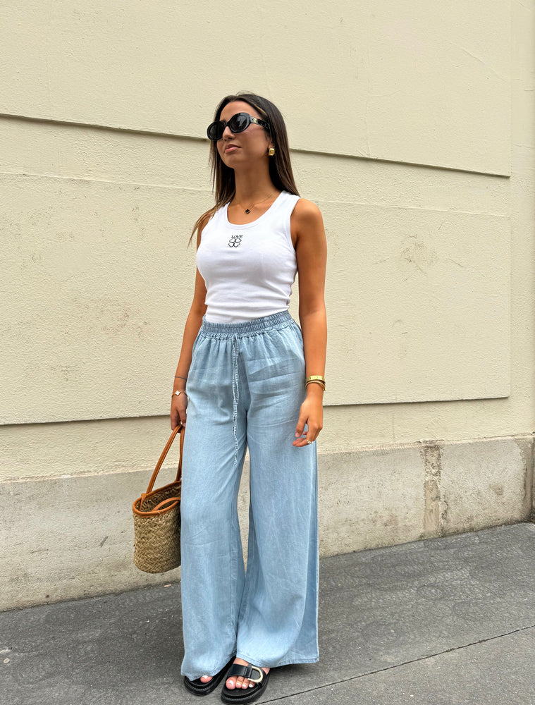 Pantalon Tessia clair délavé