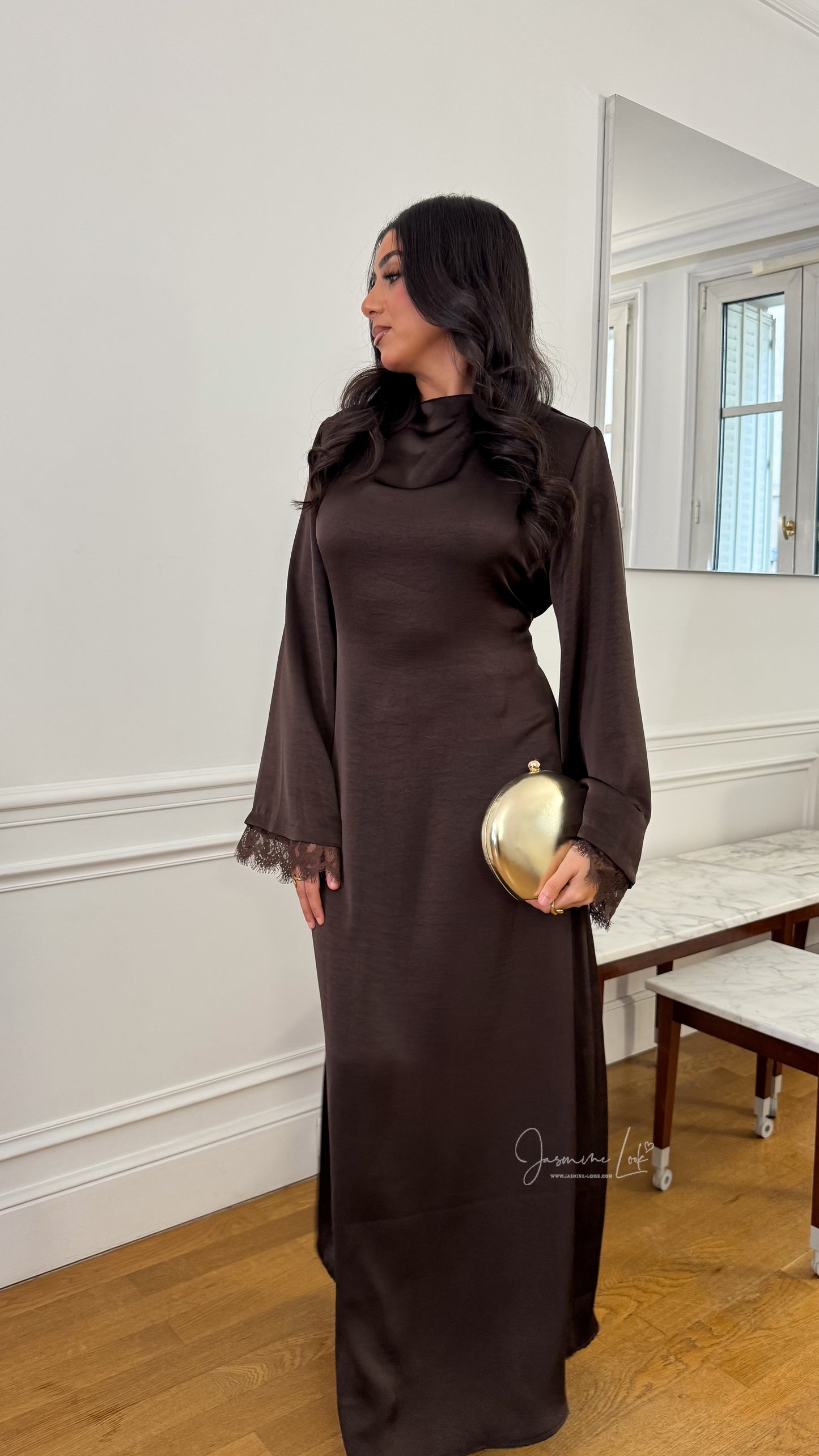 Abaya Lace | Marron