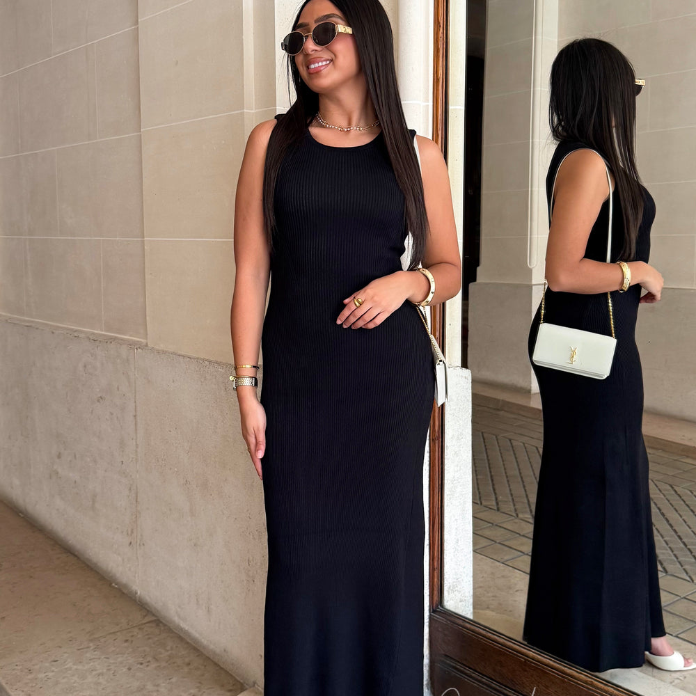 Robe côtelé Noir