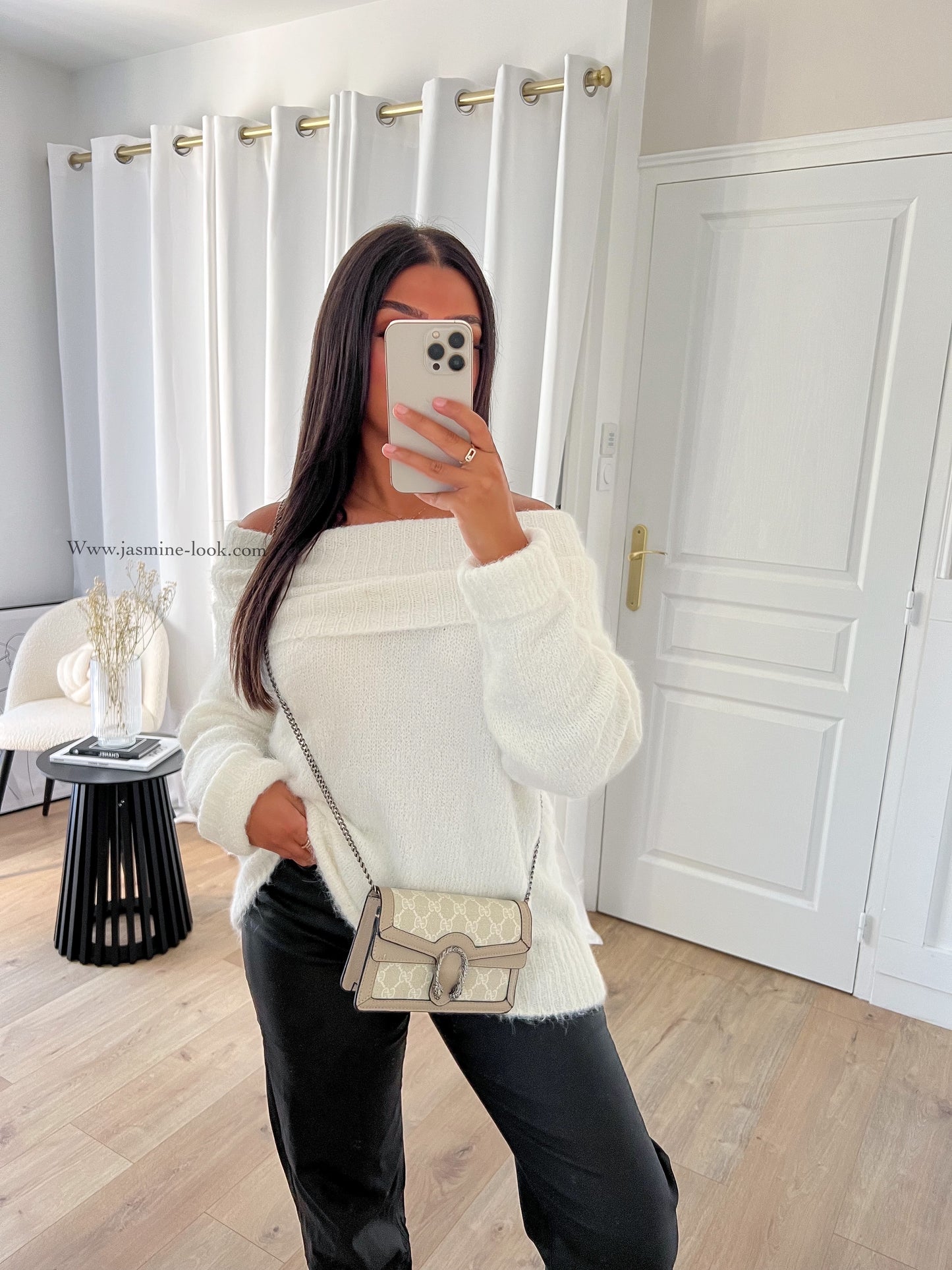 White Premium Bardot Sweater