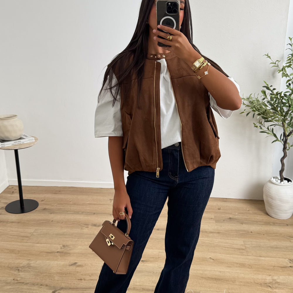 Veste Suède Camel