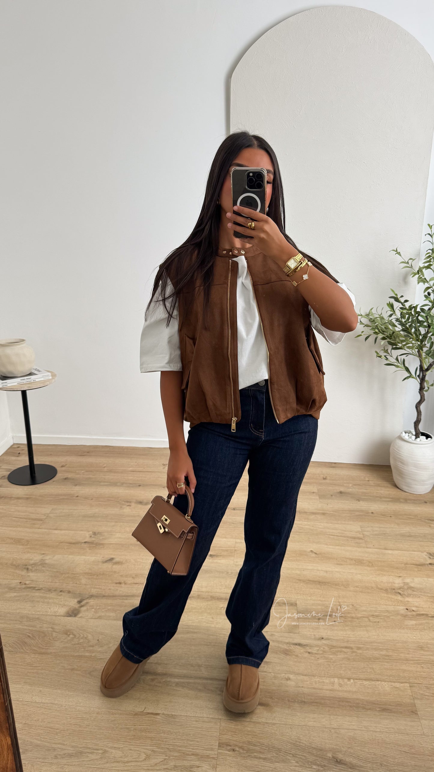Veste Suède Camel