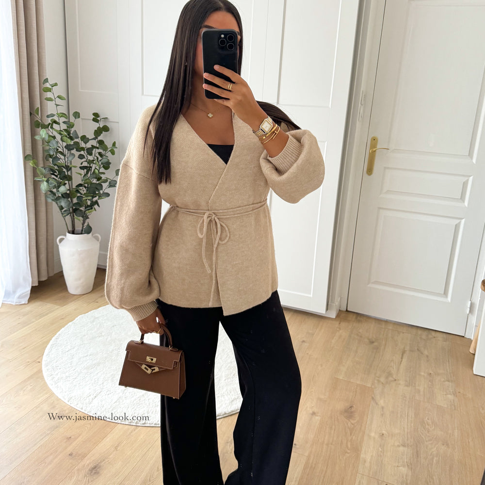 Beige wrap cardigan